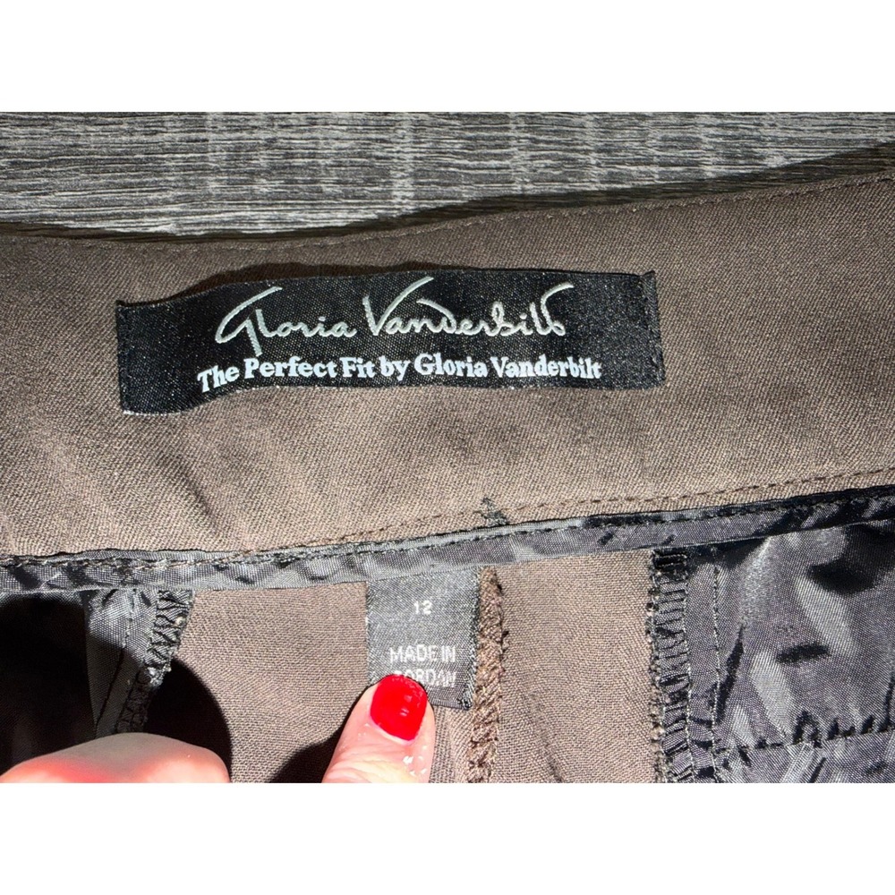 Lot of 2 Gloria Vanderbilt The Perfect Fit Dress Pants Brown Black Size 12 Women - Picture 5 of 12